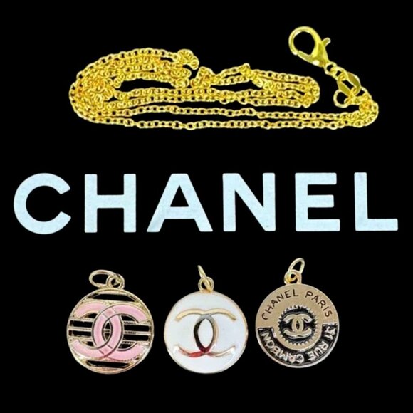 Chanel Button Charm - Authentic Charm with Unbranded Gold-tone Chain - Picture 1 of 8